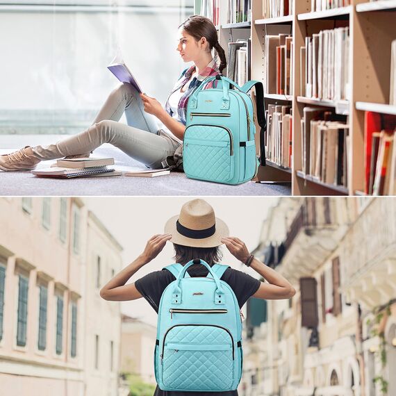 YAMTION Rucksack Damen,Schulrucksack Frauen Schultasche Mädchen Teenager Tagesrucksack mit USB und Laptopfach für Schule Universität Büro Arbeit Stadt