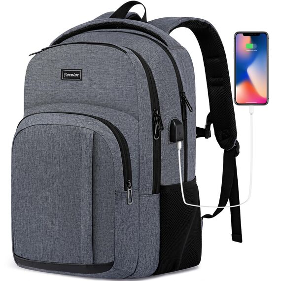 YIORMIOR Schulrucksack Jungen Mädchen Teenager, Rucksack Schule Laptop Rucksack für Herren Damen Daypacks für 15.6 Zoll Laptop Business Rucksack mit USB Ladeanschluss 35L