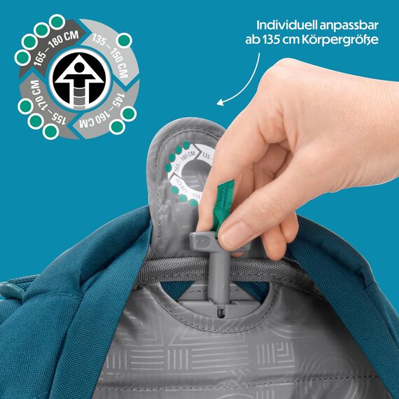 coocazoo Schulrucksack Mate „Pacific Tribes”, blau-orange, ergonomischer & anpassbarer Tornister, höhen- & größenverstellbar, mit Brustgurt & Hüftgurt, ab der 3. Klasse