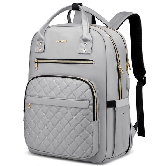 YAMTION Laptop Rucksack Damen,17.3 Zoll Schulrucksack Frauen Schultasche Mädchen Teenager Tagesrucksack mit USB und Laptopfach für Schule Universität Büro Arbeit Stadt