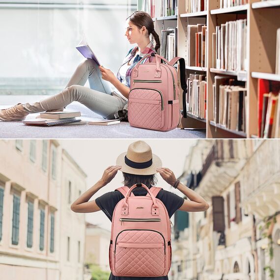 YAMTION Rucksack Damen,Schulrucksack Frauen Schultasche Mädchen Teenager Tagesrucksack mit USB und Laptopfach für Schule Universität Büro Arbeit Stadt