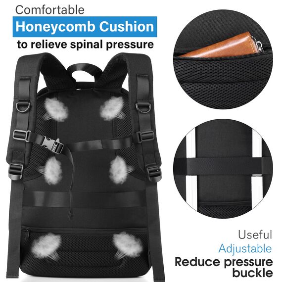 YIORMIOR Schulrucksack Jungen Mädchen Teenager, Rucksack Herren Damen Daypacks für 15.6 Zoll Laptop Rucksack mit USB Ladeanschluss 35L