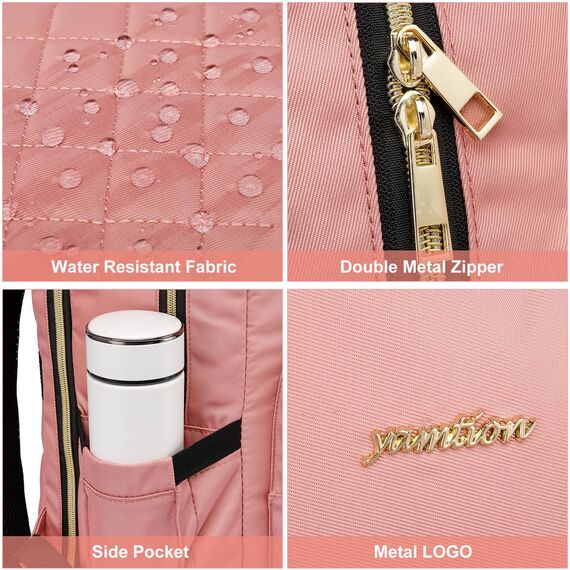 YAMTION Rucksack Damen,Schulrucksack Frauen Schultasche Mädchen Teenager Tagesrucksack mit USB und Laptopfach für Schule Universität Büro Arbeit Stadt