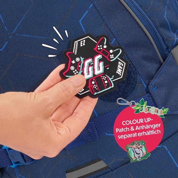 coocazoo Schulrucksack Mate „Blue Motion”, blau, ergonomischer & anpassbarer Tornister, höhen- & größenverstellbar, mit Brustgurt & Hüftgurt, ab der 3. Klasse