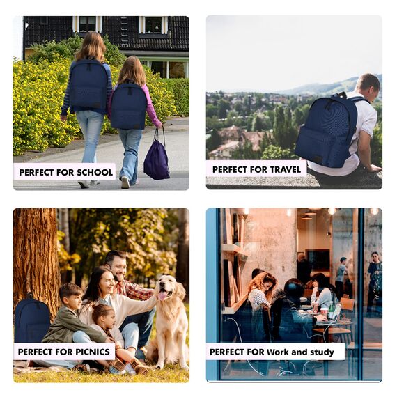 SUPACOOL Leichter Laptop Rucksack für Herren Damen, Schulrucksack mit USB Ladeanschluss für Jungen, Mädchen und Teenager, Rucksack Daypack für College
