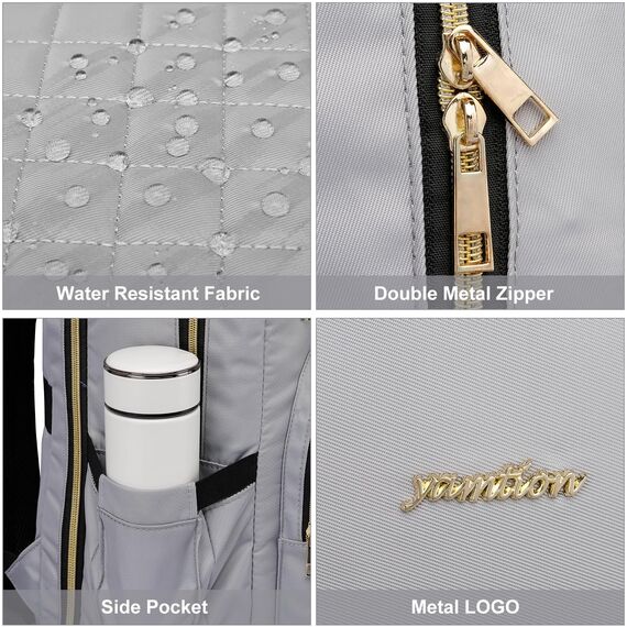 YAMTION Laptop Rucksack Damen,17.3 Zoll Schulrucksack Frauen Schultasche Mädchen Teenager Tagesrucksack mit USB und Laptopfach für Schule Universität Büro Arbeit Stadt