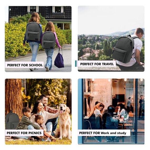SUPACOOL Leichter Laptop Rucksack für Herren Damen, Schulrucksack mit USB Ladeanschluss für Jungen, Mädchen und Teenager, Rucksack Daypack für College