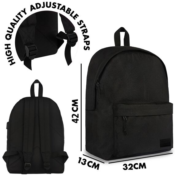 SUPACOOL Leichter Laptop Rucksack für Herren Damen, Schulrucksack mit USB Ladeanschluss für Jungen, Mädchen und Teenager, Rucksack Daypack für College