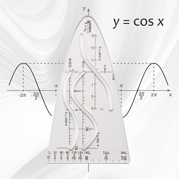 Parabelschablone Mathe,3 Stück Parabelschablone,Parabel Lineal Schablone.Abstrakte Biegbar Die Flexible für Geometrie,Große Kurvenlineal Lineale,Mathe-Geometrie-Set Zeichenschablone