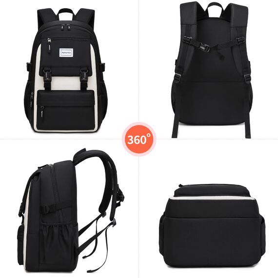 Aamytike Schulrucksack Mädchen Teenager Schule Rucksack Damen Schulranzen Maedchen Wasserdicht Kinder Schultasche Casual Daypacks School Bag for Girls Backpack mit Lunchpaket Set