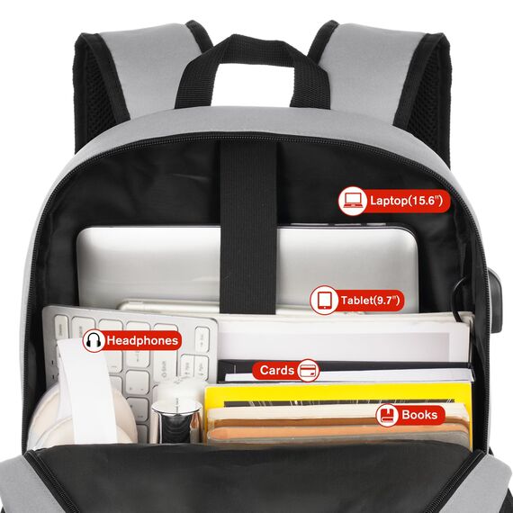 YAMTION Rucksack Herren Schulrucksack Damen,Rucksack Jungen Teenager Rucksack Schule Mädchen Schultasche Mädchen mit 15,6" Laptopfach & USB für Universität Business Städtetrip