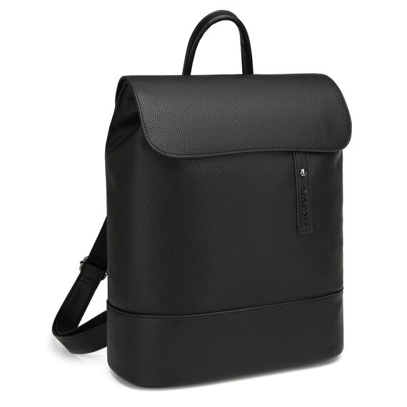 Myhozee Rucksack Damen Cityrucksack - Elegant Rucksacktasche PU Leder Anti Diebstahl Daypack Damenrucksack mit Laptopfach 14 Zoll Tasche Backpack Wasserdicht Schulrucksack für Ausflüge Reise Schwarz