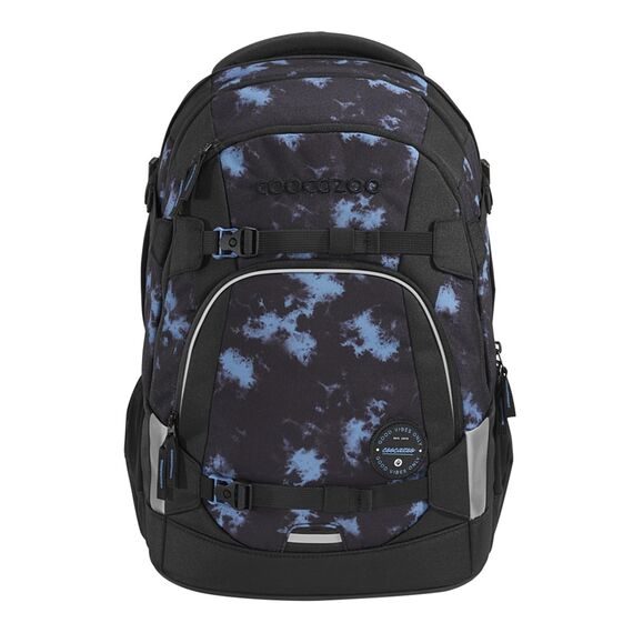 coocazoo Schulrucksack Mate „Midnight Dust”, schwarz-blau, ergonomischer & anpassbarer Tornister, höhen- & größenverstellbar, mit Brustgurt & Hüftgurt, ab der 3. Klasse
