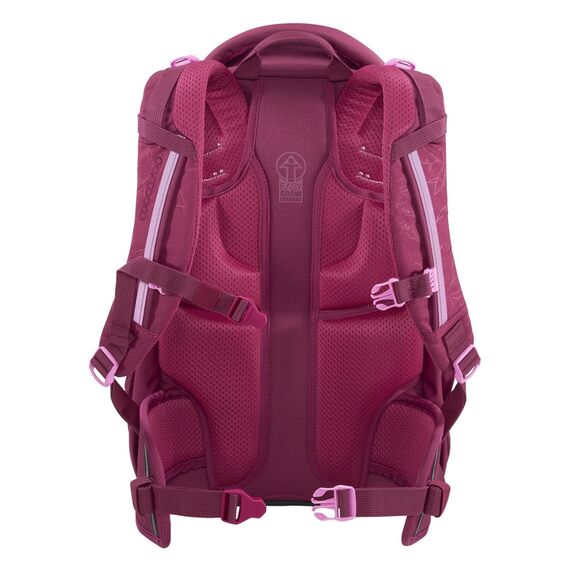 coocazoo Schulrucksack Mate „Berry Boost”, Beere, ergonomischer & anpassbarer Tornister, höhen- & größenverstellbar, mit Brustgurt & Hüftgurt, ab der 3. Klasse