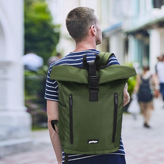 YOKGO Rucksack Damen & Herren, Rolltop Rucksack Wasserfest LaptopRucksack Schulrucksack mit 15,6" Laptopfach, Freizeitrucksack Backpack Daypack für Uni Schule Business Arbeit City Freizeit Reise