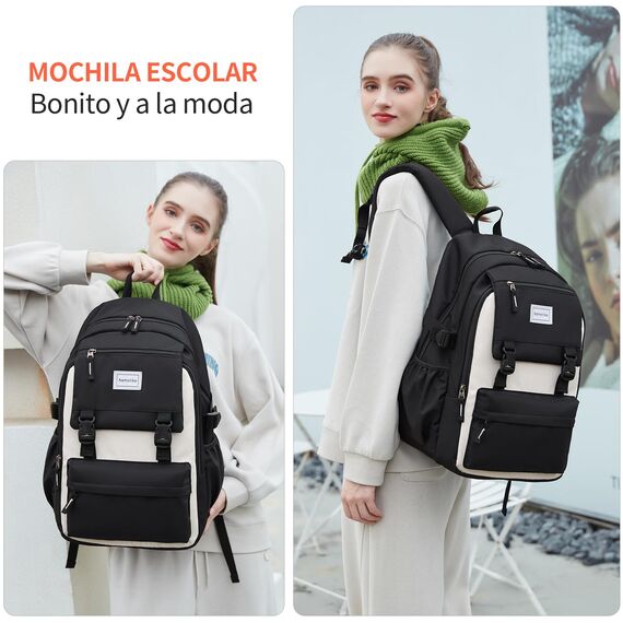Aamytike Schulrucksack Mädchen Teenager Schule Rucksack Damen Schulranzen Maedchen Wasserdicht Kinder Schultasche Casual Daypacks School Bag for Girls Backpack mit Lunchpaket Set
