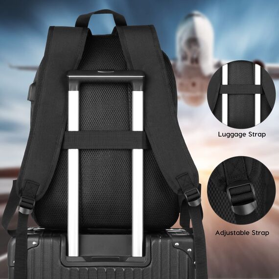 YAMTION Laptop-Rucksack 17,3 Zoll (43,9 cm) für Damen und Herren, Schulrucksack, Schultasche, College-Tasche, für Mädchen und Jungen