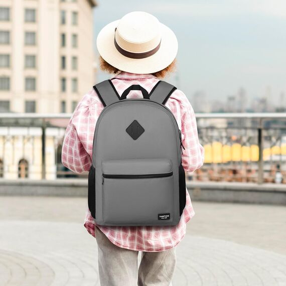 YAMTION Rucksack Herren Schulrucksack Jungen Teenager,Rucksack Damen Schulranzen Mädchen Schultasche Mädchen Teenager Rucksack Schule für Uni Büro Reise Studium,USB Ladeanschluss