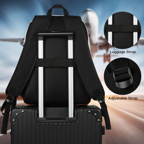 YAMTION Schulrucksack für Mädchen und Jungen, Laptop-Rucksack mit USB-Ladeanschluss für Damen und Herren, Schultasche, Collegetasche