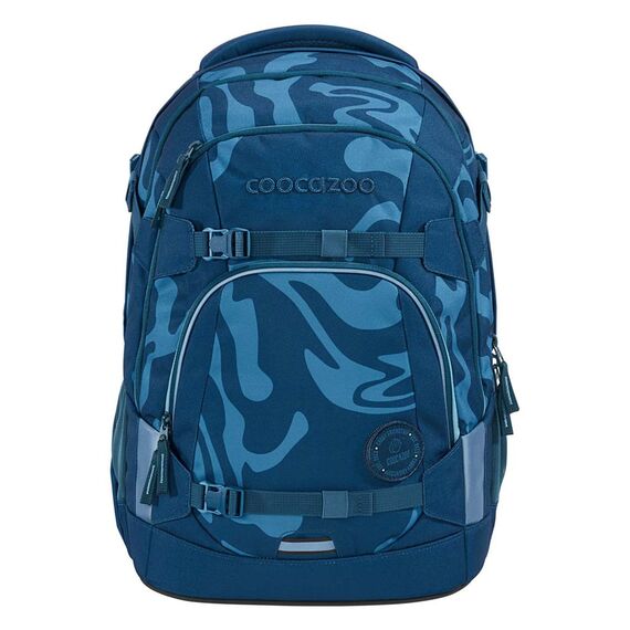 coocazoo Schulrucksack Mate „Breaking Waves”, blau, ergonomischer & anpassbarer Tornister, höhen- & größenverstellbar, mit Brustgurt & Hüftgurt, ab der 3. Klasse