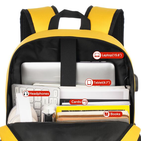 YAMTION Rucksack Laptop Damen,Schulrucksack Schultasche Mädchen Teenager Schulranzen für Schule Studium Arbeit Reise,USB Ladeanschluss