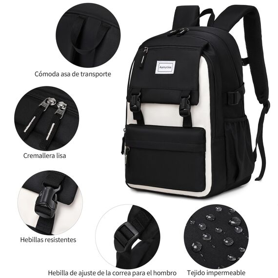 Aamytike Schulrucksack Mädchen Teenager Schule Rucksack Damen Schulranzen Maedchen Wasserdicht Kinder Schultasche Casual Daypacks School Bag for Girls Backpack mit Lunchpaket Set