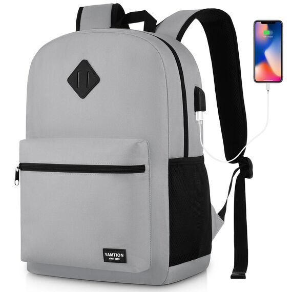 YAMTION Rucksack Herren Schulrucksack Damen,Rucksack Jungen Teenager Rucksack Schule Mädchen Schultasche Mädchen mit 15,6" Laptopfach & USB für Universität Business Städtetrip