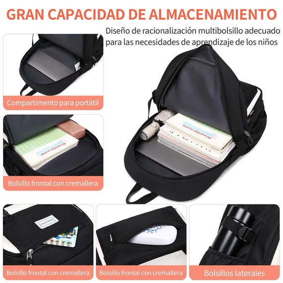 Aamytike Schulrucksack Mädchen Teenager Schule Rucksack Damen Schulranzen Maedchen Wasserdicht Kinder Schultasche Casual Daypacks School Bag for Girls Backpack mit Lunchpaket Set