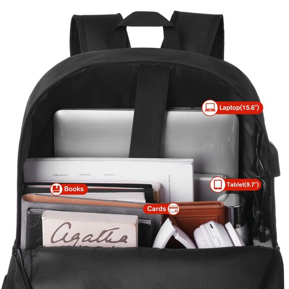 YAMTION Laptop-Rucksack 17,3 Zoll (43,9 cm) für Damen und Herren, Schulrucksack, Schultasche, College-Tasche, für Mädchen und Jungen