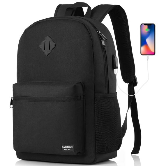 YAMTION Laptop-Rucksack 17,3 Zoll (43,9 cm) für Damen und Herren, Schulrucksack, Schultasche, College-Tasche, für Mädchen und Jungen