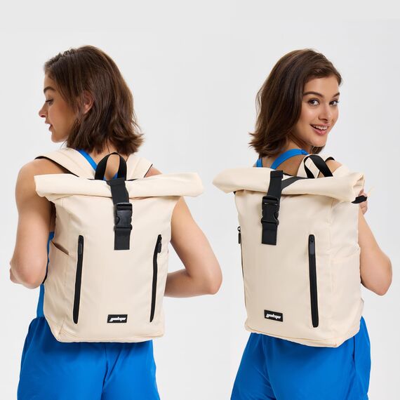 YOKGO Rucksack Damen & Herren, Rolltop Rucksack Wasserfest LaptopRucksack Schulrucksack mit 15,6" Laptopfach, Freizeitrucksack Backpack Daypack für Uni Schule Business Arbeit City Freizeit Reise