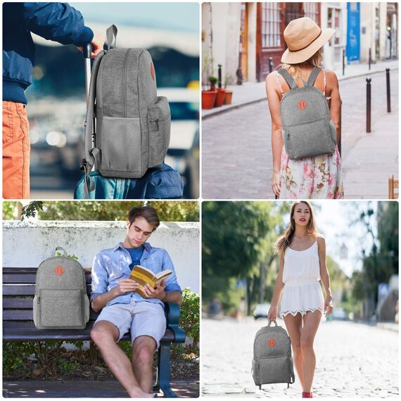 YAMTION 17,3 Zoll Rucksack Herren Schulrucksack Damen,Schulranzen Jungen Teenager Schultasche Mädchen mit USB Ladeanschluss für Universität Business Städtetrip Studium