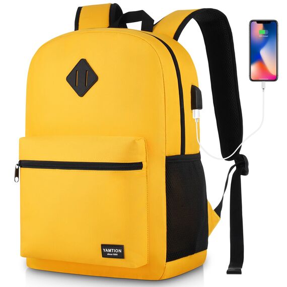 YAMTION Rucksack Laptop Damen,Schulrucksack Schultasche Mädchen Teenager Schulranzen für Schule Studium Arbeit Reise,USB Ladeanschluss