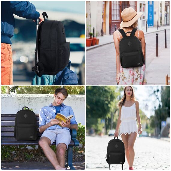 YAMTION Laptop-Rucksack 17,3 Zoll (43,9 cm) für Damen und Herren, Schulrucksack, Schultasche, College-Tasche, für Mädchen und Jungen