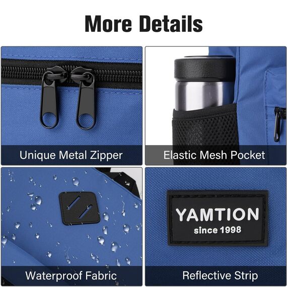 YAMTION 17,3 Zoll Schulrucksack Jungen Teenager Rucksack Herren,Schultasche Schulranzen Rucksack Schule mit Laptopfach für Universität Städtetrip Studium