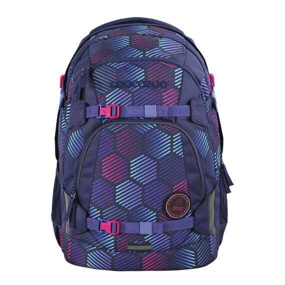 coocazoo Schulrucksack Mate „Indigo Illusion”, lila, ergonomischer & anpassbarer Tornister, höhen- & größenverstellbar, mit Brustgurt & Hüftgurt, ab der 3. Klasse