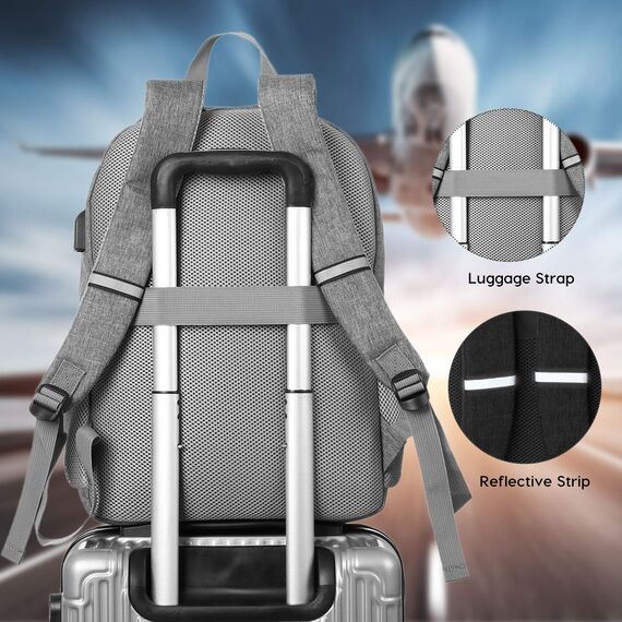 YAMTION 17,3 Zoll Rucksack Herren Schulrucksack Damen,Schulranzen Jungen Teenager Schultasche Mädchen mit USB Ladeanschluss für Universität Business Städtetrip Studium