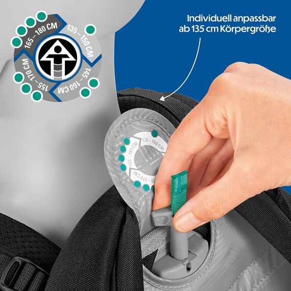 coocazoo Schulrucksack Mate „Electric Ice”, schwarz-blau, ergonomischer & anpassbarer Tornister, höhen- & größenverstellbar, mit Brustgurt & Hüftgurt, ab der 3. Klasse