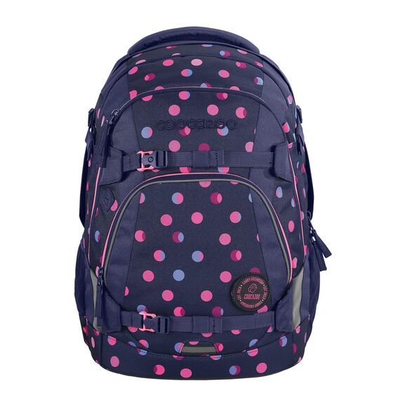 coocazoo Schulrucksack Mate „Reflective Moons”, lila, reflektierend, ergonomischer & anpassbarer Tornister, höhen- & größenverstellbar, mit Brustgurt & Hüftgurt, ab der 3. Klasse