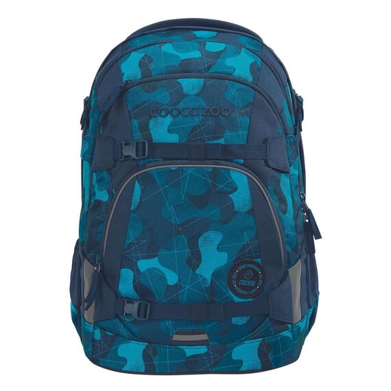 coocazoo Schulrucksack Mate „Cloudy Camou”, blau, ergonomischer & anpassbarer Tornister, höhen- & größenverstellbar, mit Brustgurt & Hüftgurt, ab der 3. Klasse