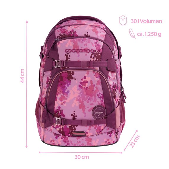coocazoo Schulrucksack Mate „Cherry Blossom”, rosa, ergonomischer & anpassbarer Tornister, höhen- & größenverstellbar, mit Brustgurt & Hüftgurt, ab der 3. Klasse