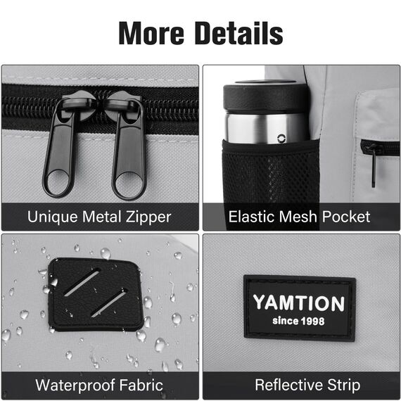 YAMTION Rucksack Herren Schulrucksack Damen,Rucksack Jungen Teenager Rucksack Schule Mädchen Schultasche Mädchen mit 15,6" Laptopfach & USB für Universität Business Städtetrip