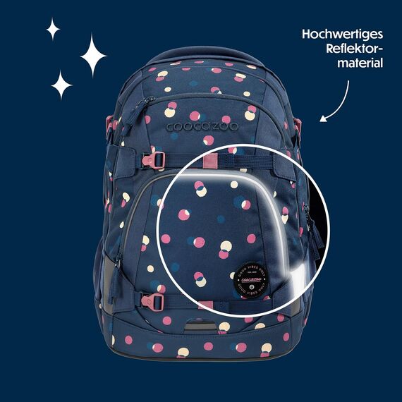 coocazoo Schulrucksack Mate „Bubble Dreams”, blau, ergonomischer & anpassbarer Tornister, höhen- & größenverstellbar, mit Brustgurt & Hüftgurt, ab der 3. Klasse