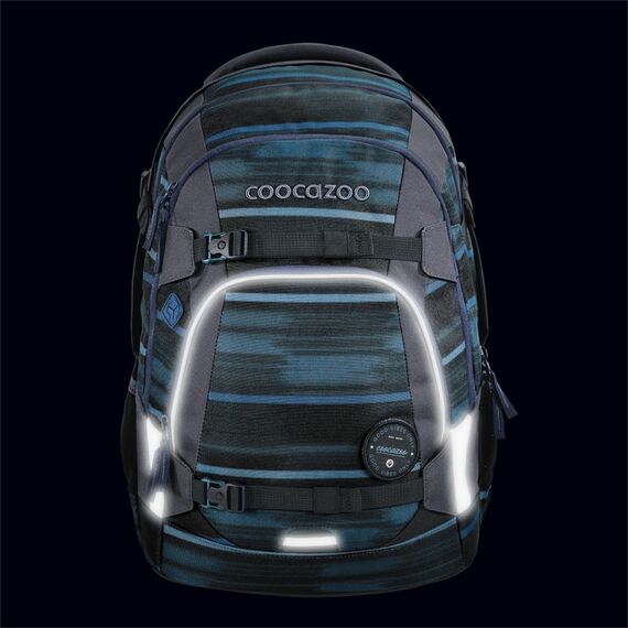 coocazoo Schulrucksack Mate „Urban Line”, blau-grau, ergonomischer & anpassbarer Tornister, höhen- & größenverstellbar, mit Brustgurt & Hüftgurt, ab der 3. Klasse