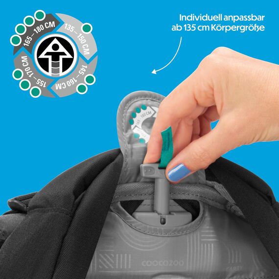 coocazoo Schulrucksack Mate „Crazy Artnight”, schwarz-blau, ergonomischer & anpassbarer Tornister, höhen- & größenverstellbar, mit Brustgurt & Hüftgurt, ab der 3. Klasse