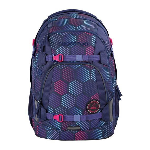 coocazoo Schulrucksack Mate „Indigo Illusion”, lila, ergonomischer & anpassbarer Tornister, höhen- & größenverstellbar, mit Brustgurt & Hüftgurt, ab der 3. Klasse