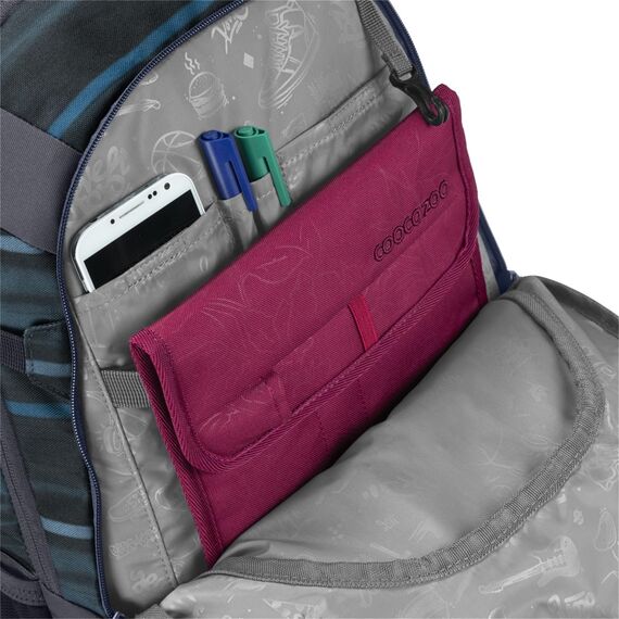 coocazoo Schulrucksack Mate „Urban Line”, blau-grau, ergonomischer & anpassbarer Tornister, höhen- & größenverstellbar, mit Brustgurt & Hüftgurt, ab der 3. Klasse