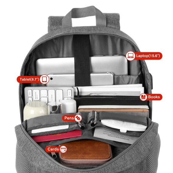 YAMTION 17,3 Zoll Rucksack Herren Schulrucksack Damen,Schulranzen Jungen Teenager Schultasche Mädchen mit USB Ladeanschluss für Universität Business Städtetrip Studium