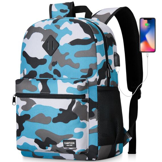 YAMTION Schulrucksack Jungen Teenager Rucksack Laptop Herren,Schulranzen Schultasche für Uni Universität Büro Studium Schule