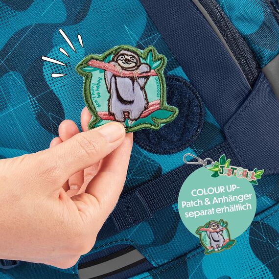 coocazoo Schulrucksack Mate „Cloudy Camou”, blau, ergonomischer & anpassbarer Tornister, höhen- & größenverstellbar, mit Brustgurt & Hüftgurt, ab der 3. Klasse